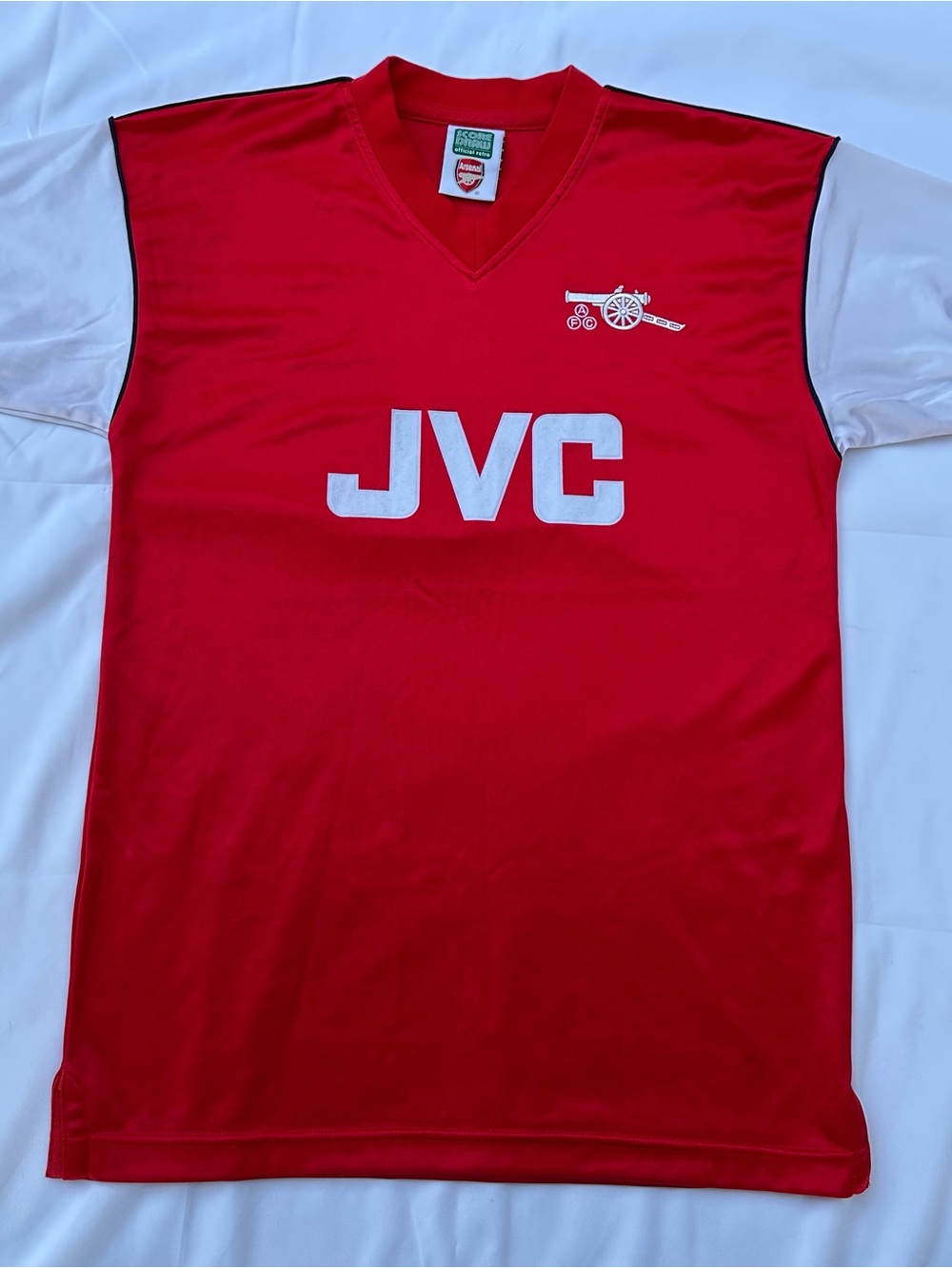 Arsenal 1988–90 Score Draw Retro JVC Home Football Shirt Size Small
